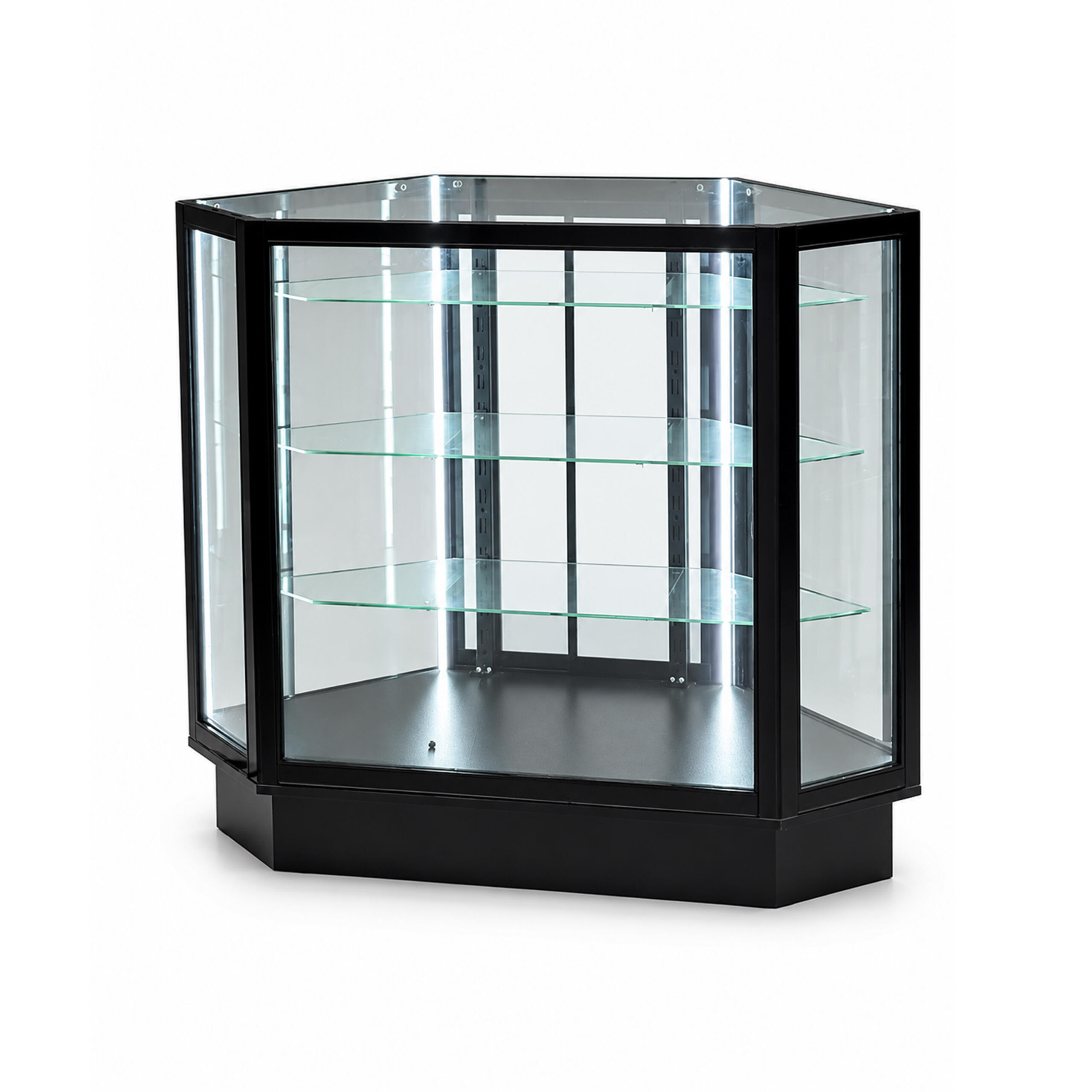 4ft Corner Extra-Vision Glass Display Showcase