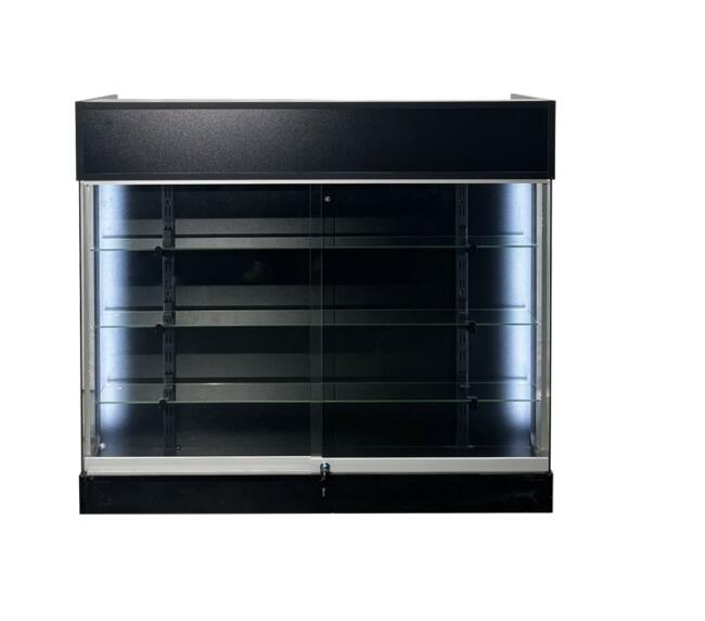 CHECKOUT FRONT GLASS BLACK 4FT