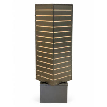 4-Way Revolving Black Slatwall Tower Display