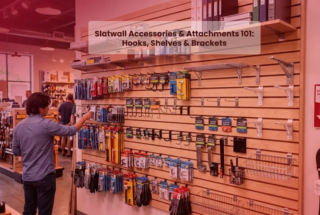 Slatwall Accessories & Attachments 101: Hooks, Shelves & Brackets