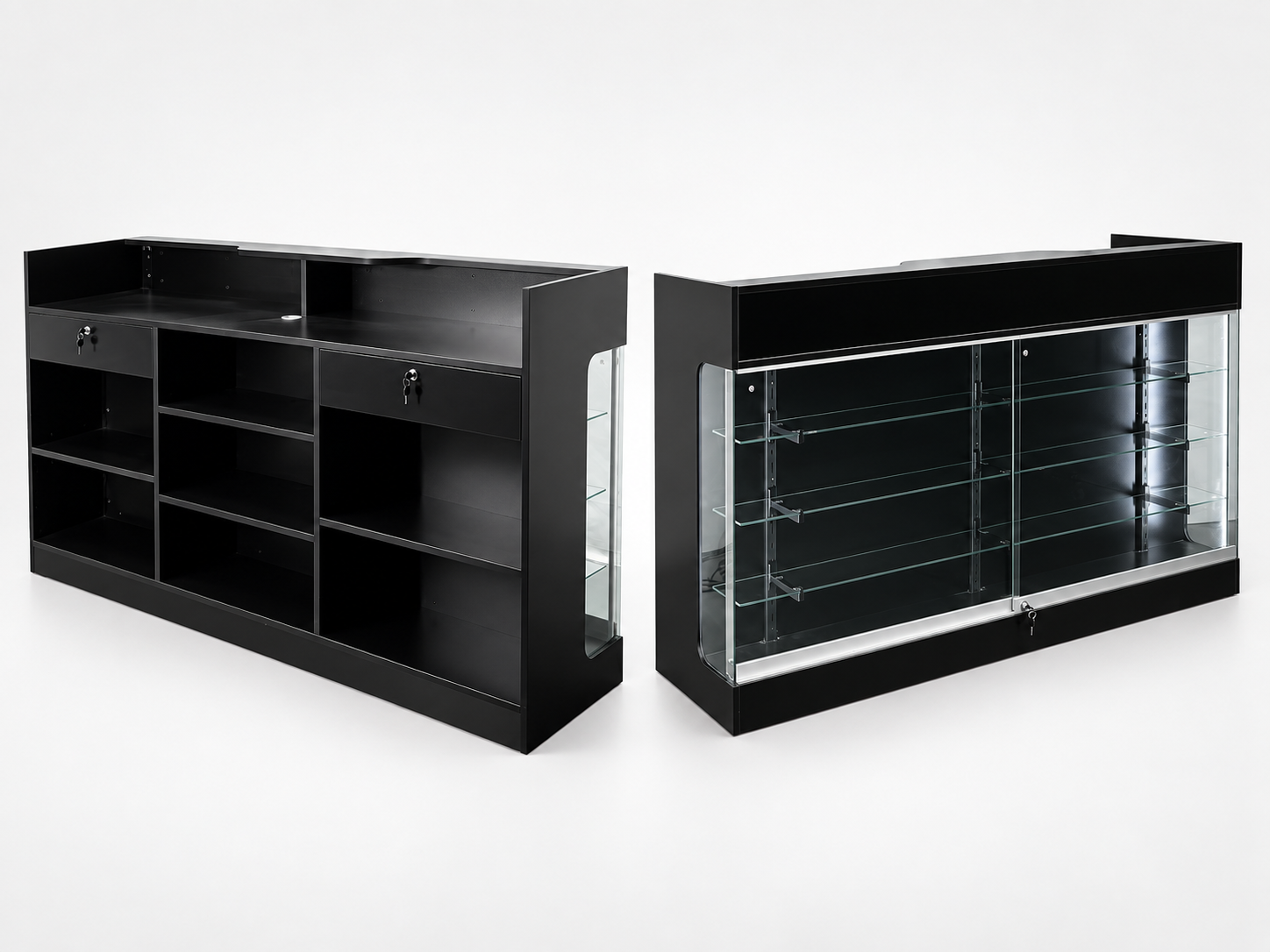 Retail showcases, counters, and cash wraps
